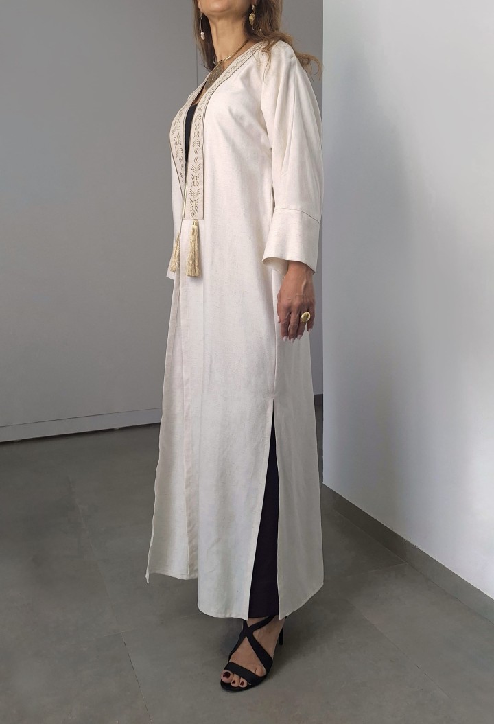 Kimono Antala — Lin & Coton & Broderie Berbère Artisanale