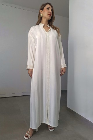 Robe Imen — Satin Fluide & Col Officier Signature