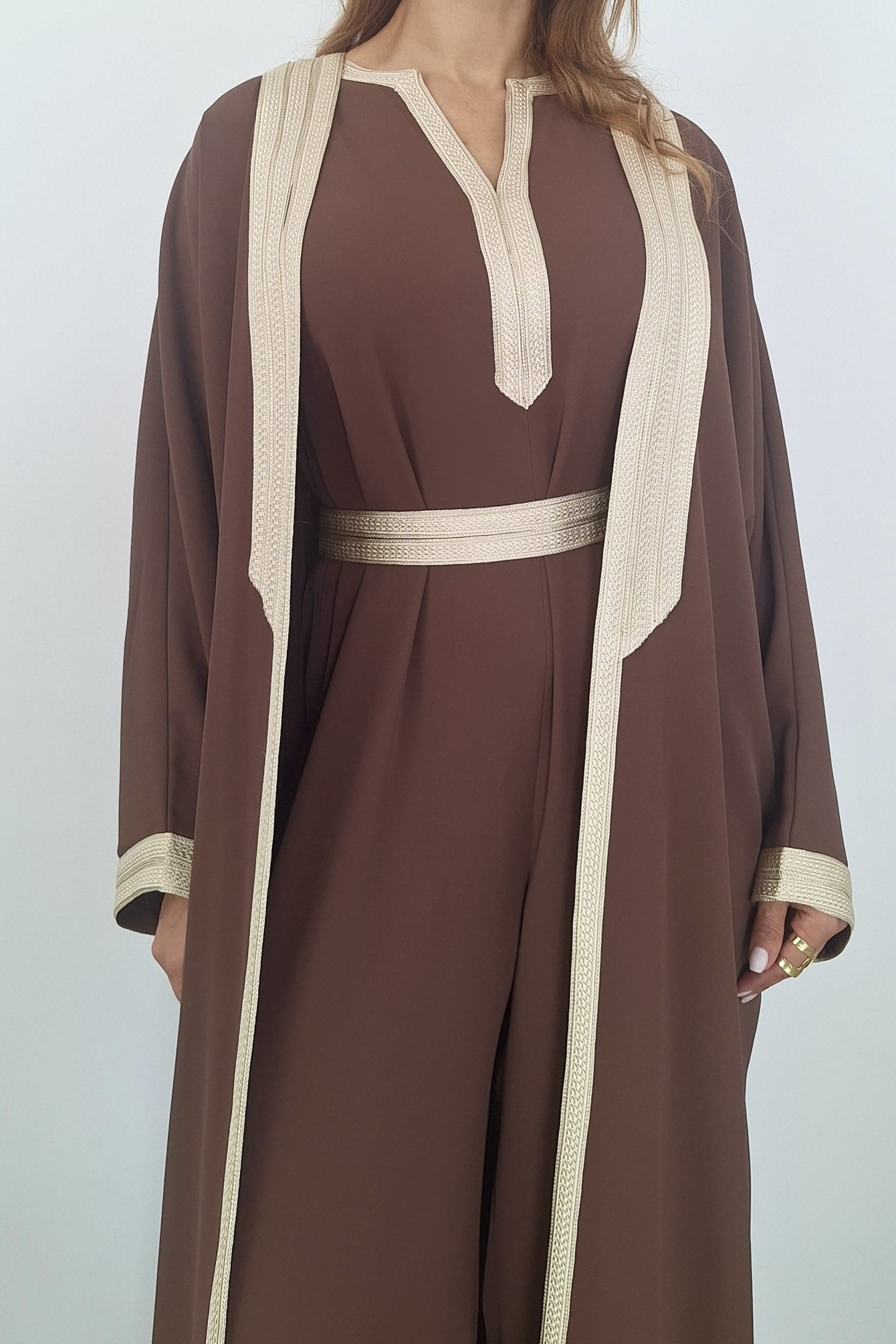 Ensemble Wissal Crêpe Fluide Abaya & Combinaison Chic