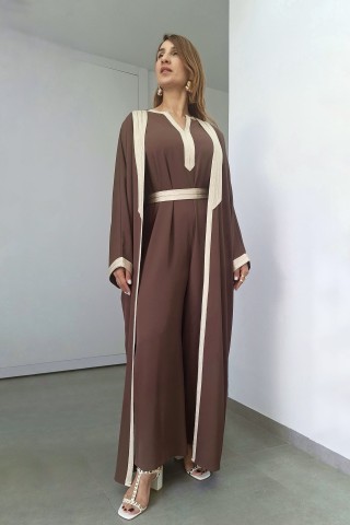 Ensemble Wissal Crêpe Fluide Abaya & Combinaison Chic