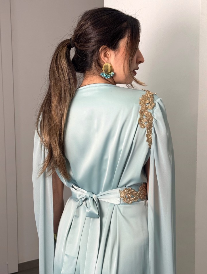 Robe Lina — Satin de Soie, Mousseline & Broderies Couture
