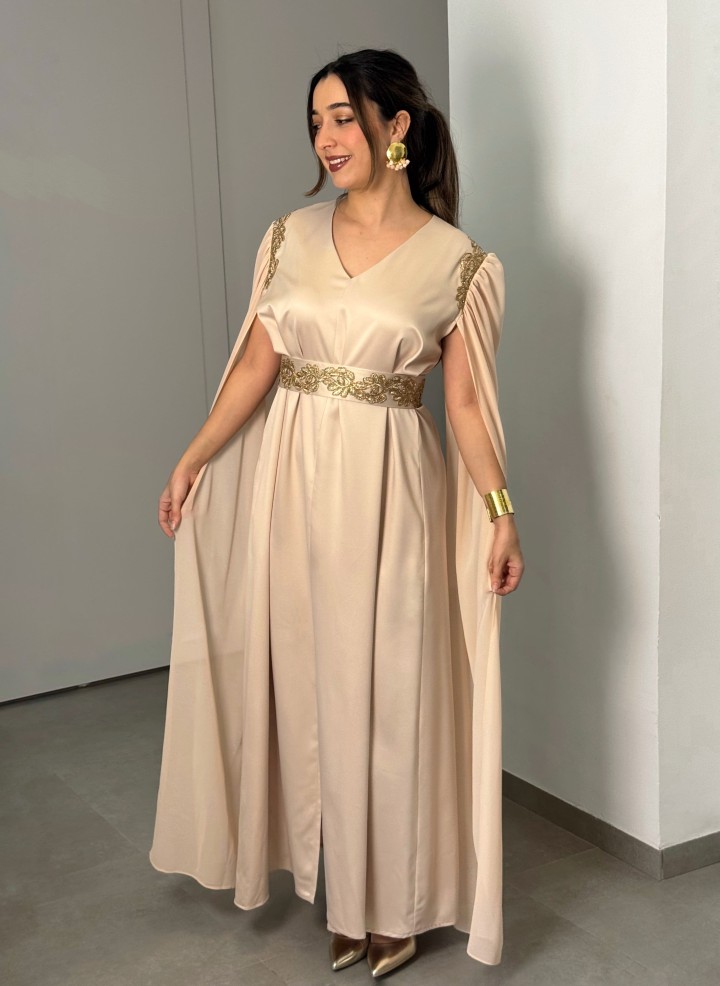 Robe Lina — Satin de Soie, Mousseline & Broderies Couture