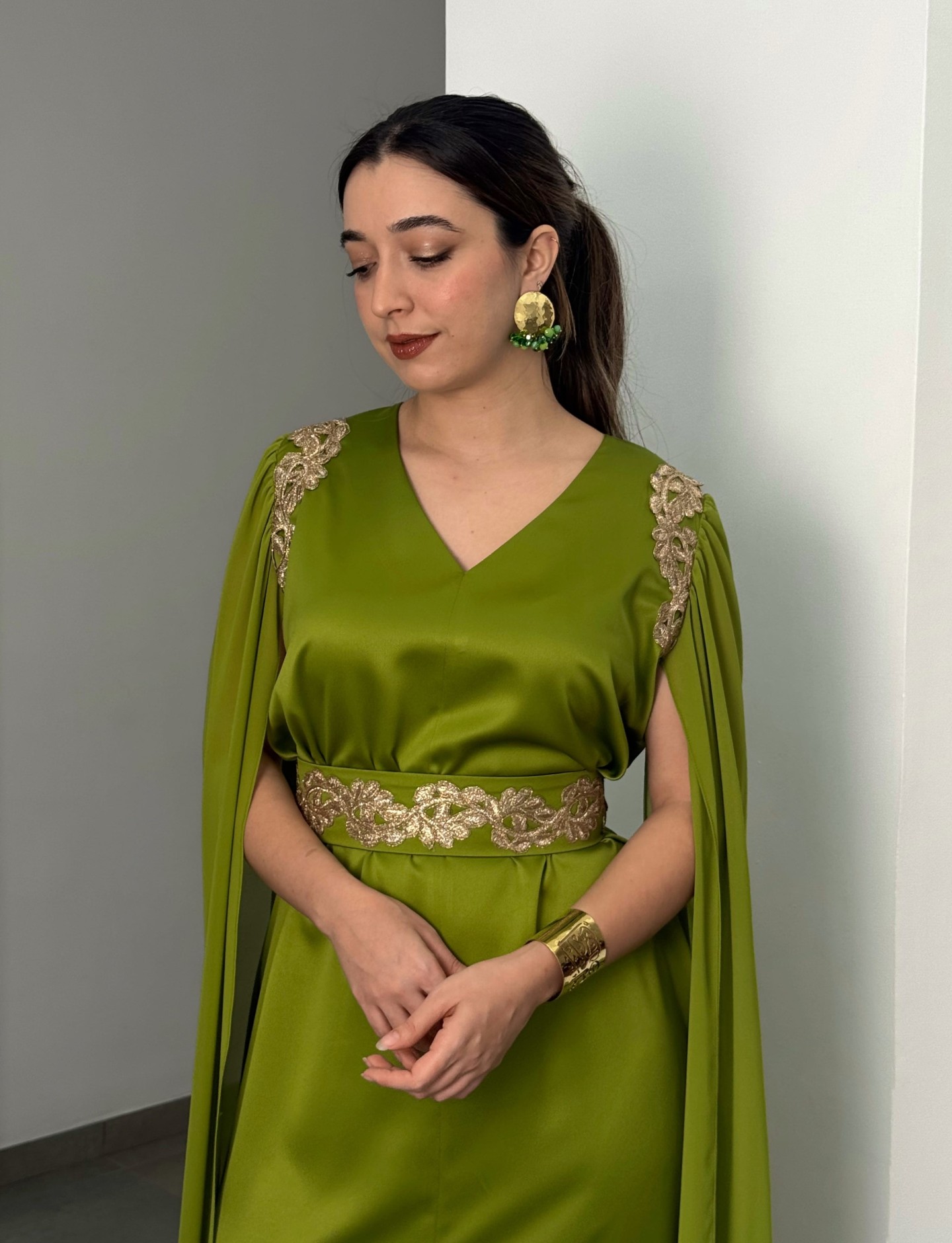 Robe Lina — Satin de Soie, Mousseline & Broderies Couture