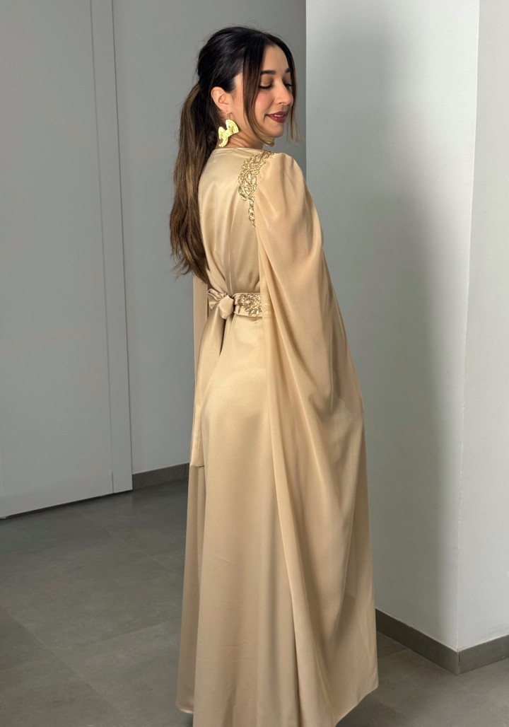Robe Lina — Satin de Soie, Mousseline & Broderies Couture