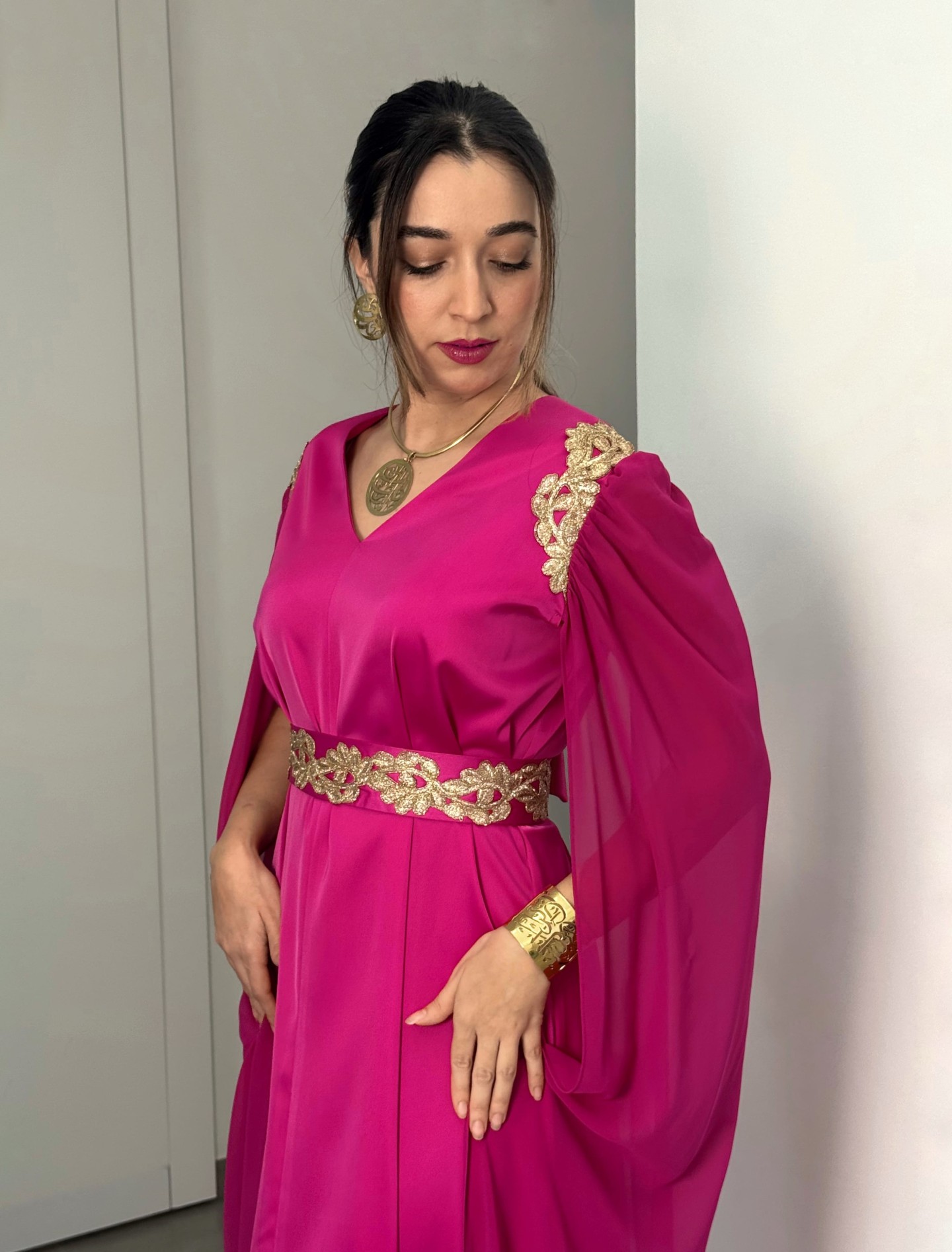 Robe Lina — Satin de Soie, Mousseline & Broderies Couture