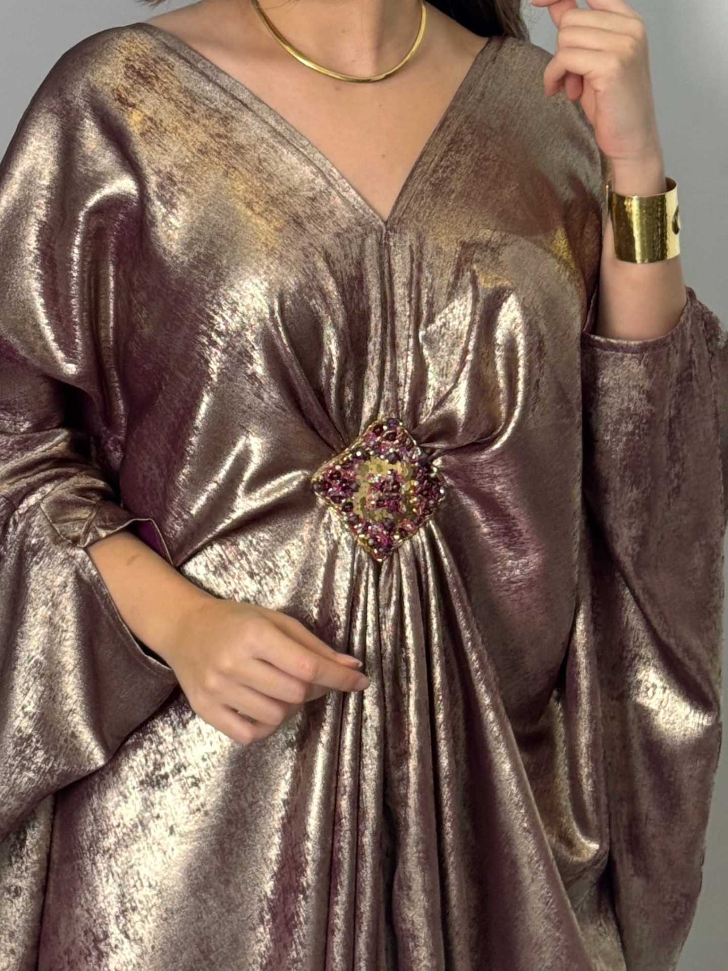 Jebba Matica Satin Métallisé Fluide Soirée Chic Raffinée