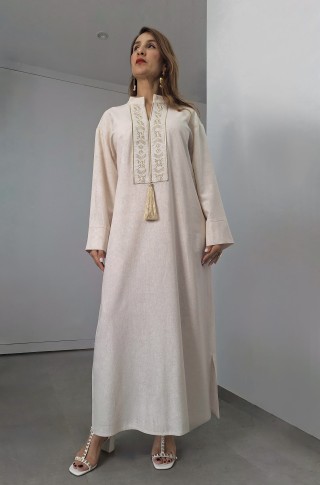 Robe Emmah — Lin & Coton & Broderie Berbère Chic