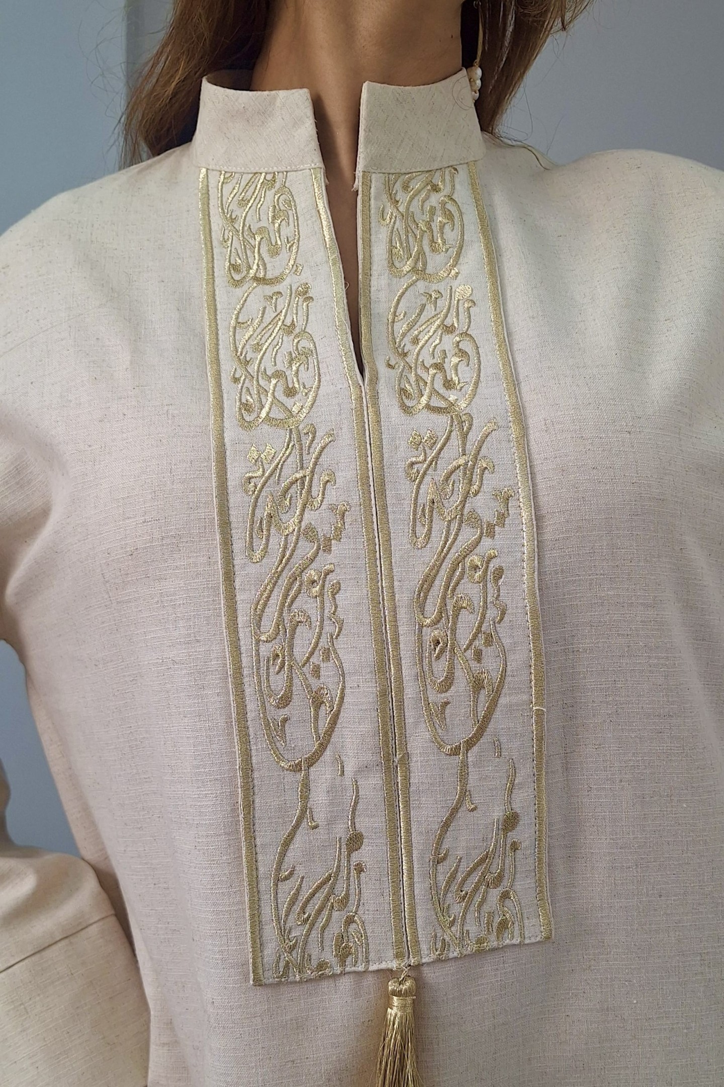 Robe Assala — Lin & Coton avec Calligraphie Exclusive