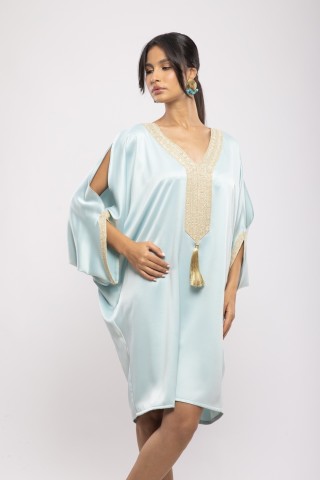 Jebba Héla Satin de Soie Courte Papillon Broderie Chic