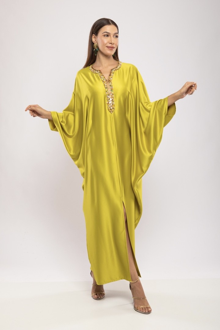 Robe Asma — Cristaux Sertis & Satin de Soie de Créateur