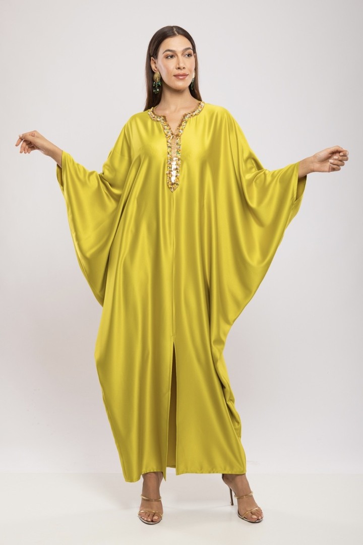Robe Asma — Cristaux Sertis & Satin de Soie de Créateur