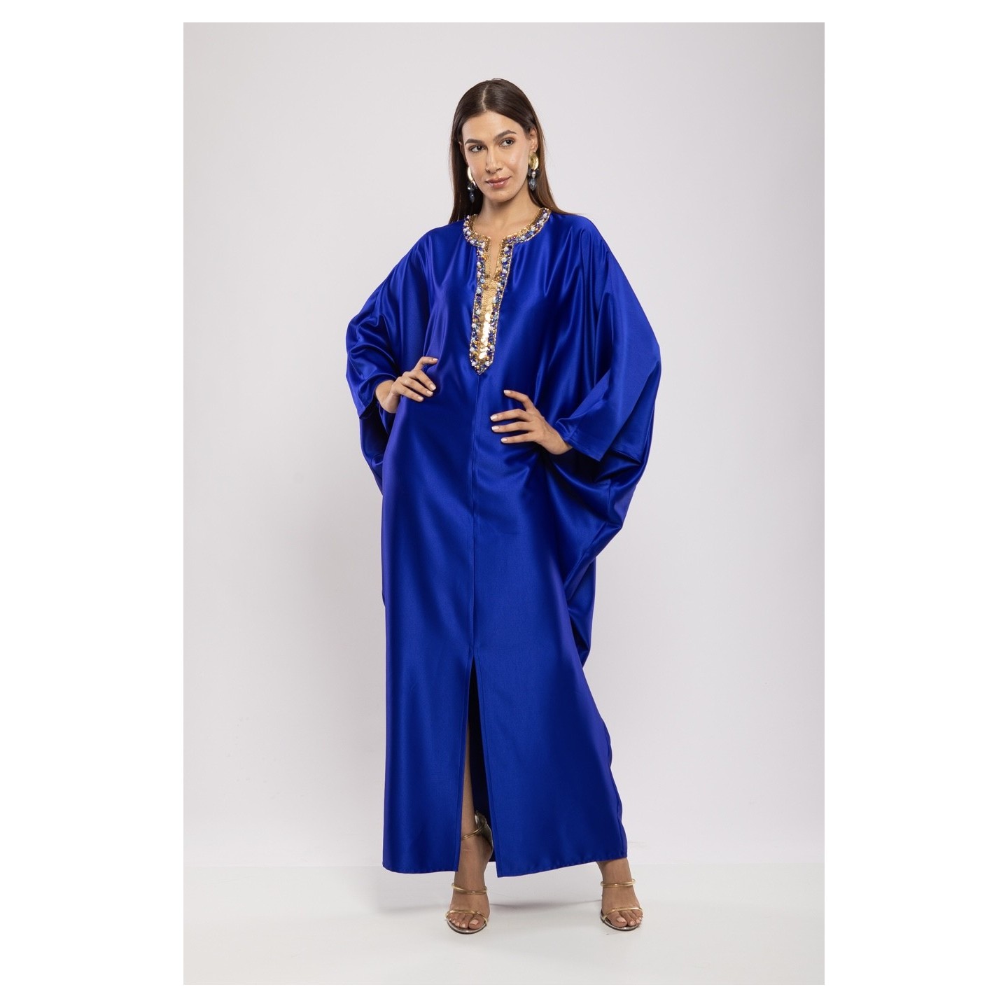 Robe Asma — Cristaux Sertis & Satin de Soie de Créateur