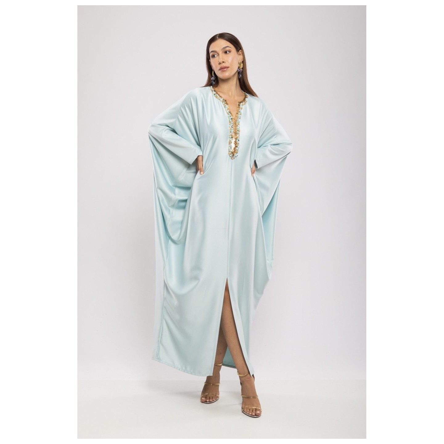 Robe Asma — Cristaux Sertis & Satin de Soie de Créateur