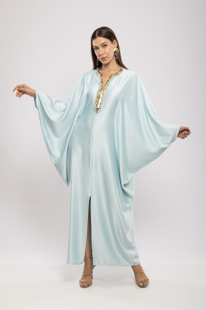 Robe Asma — Cristaux Sertis & Satin de Soie de Créateur