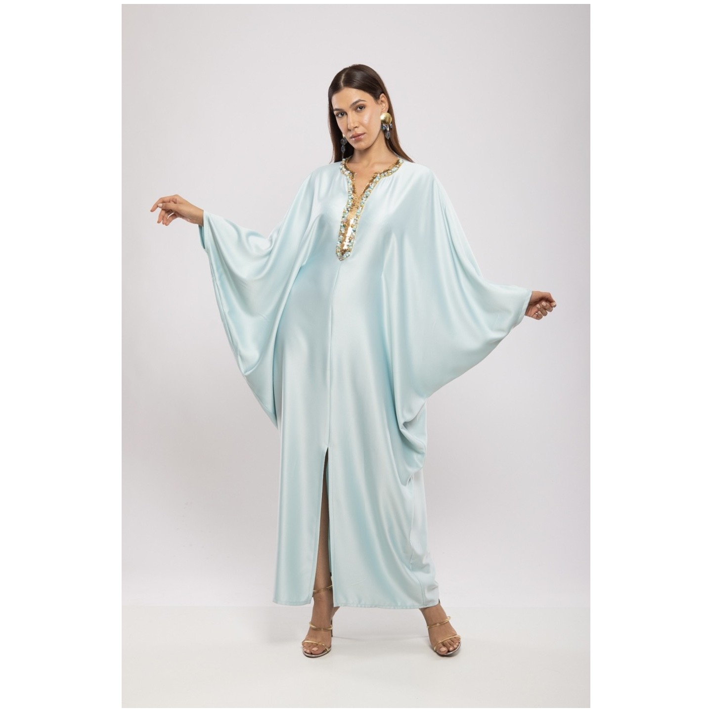 Robe Asma — Cristaux Sertis & Satin de Soie de Créateur