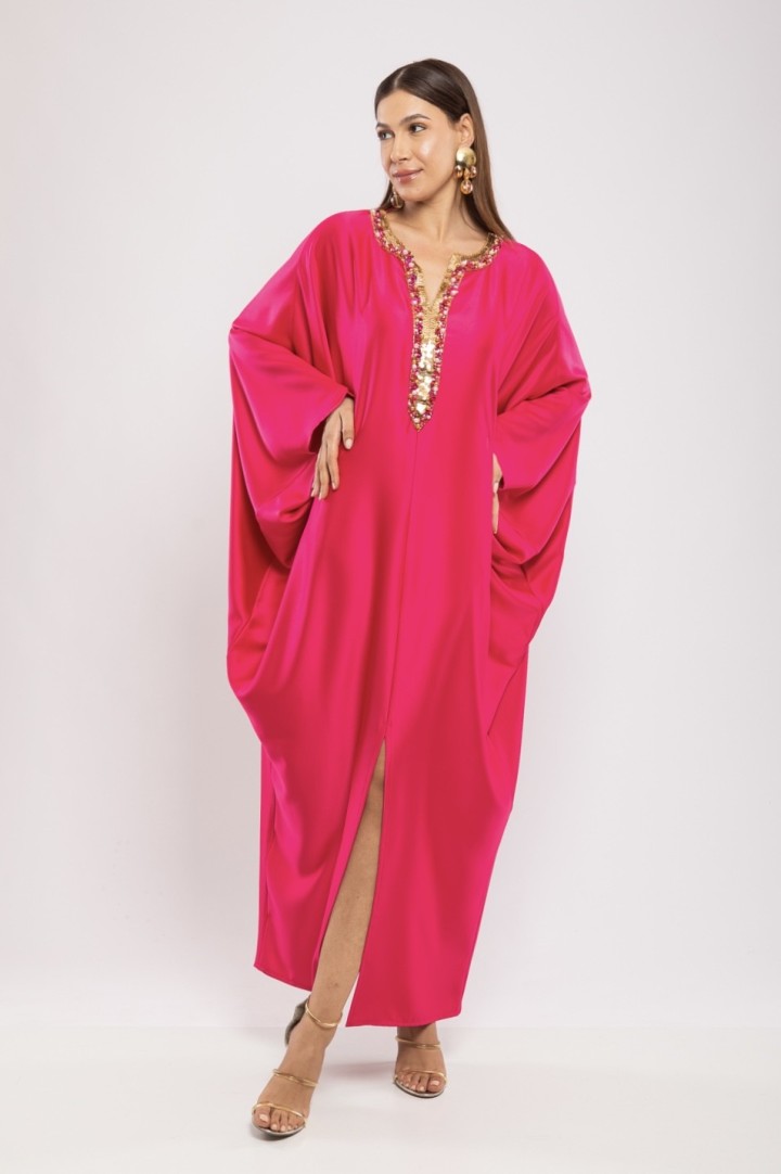 Robe Asma — Cristaux Sertis & Satin de Soie de Créateur