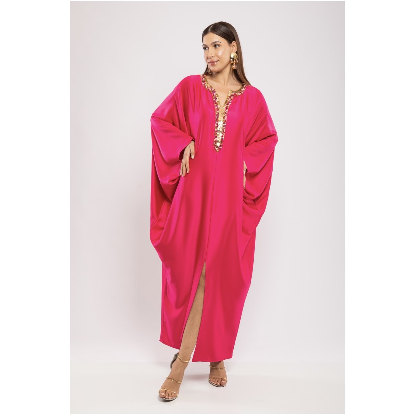 Robe Asma — Cristaux Sertis & Satin de Soie de Créateur
