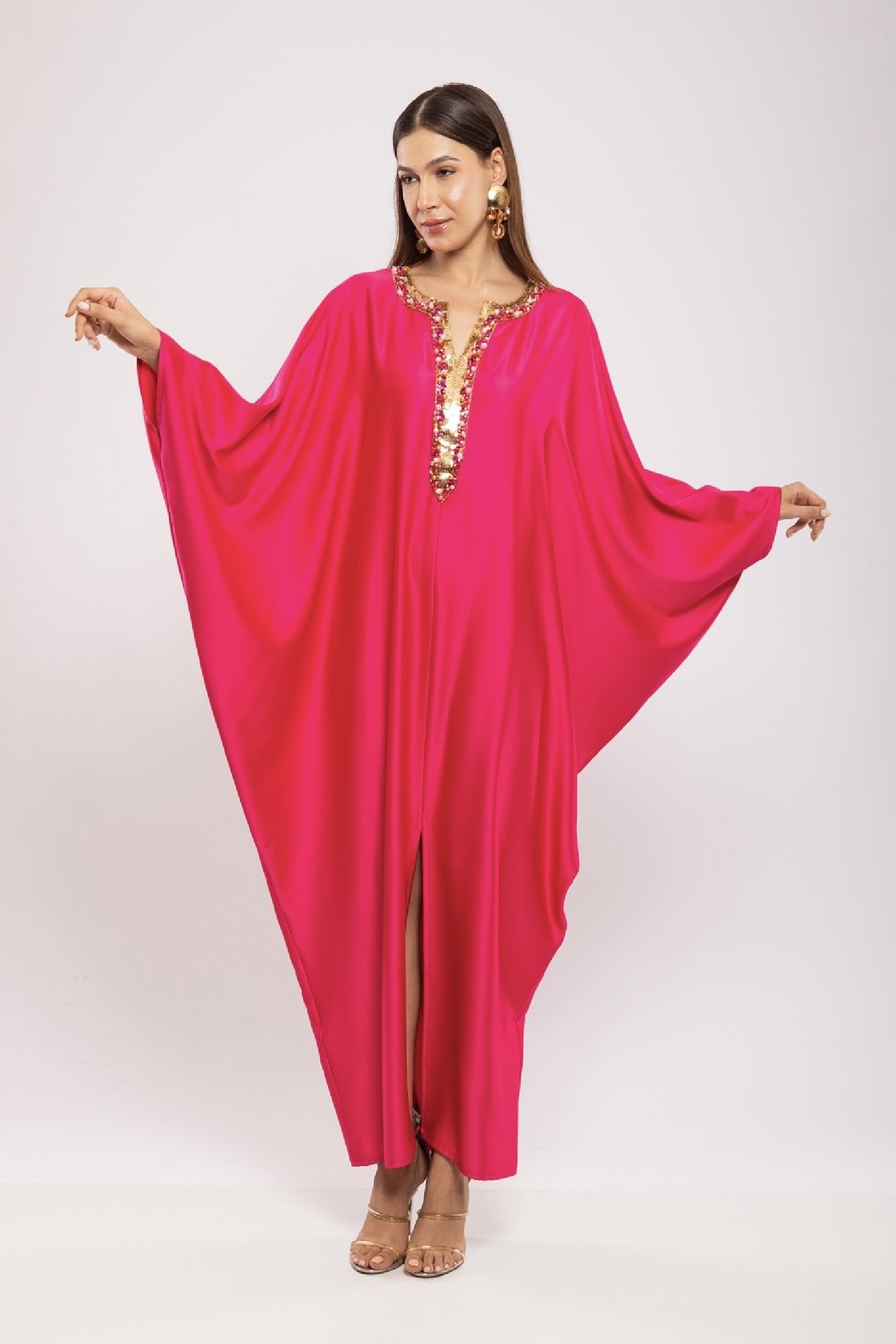 Robe Asma — Cristaux Sertis & Satin de Soie de Créateur