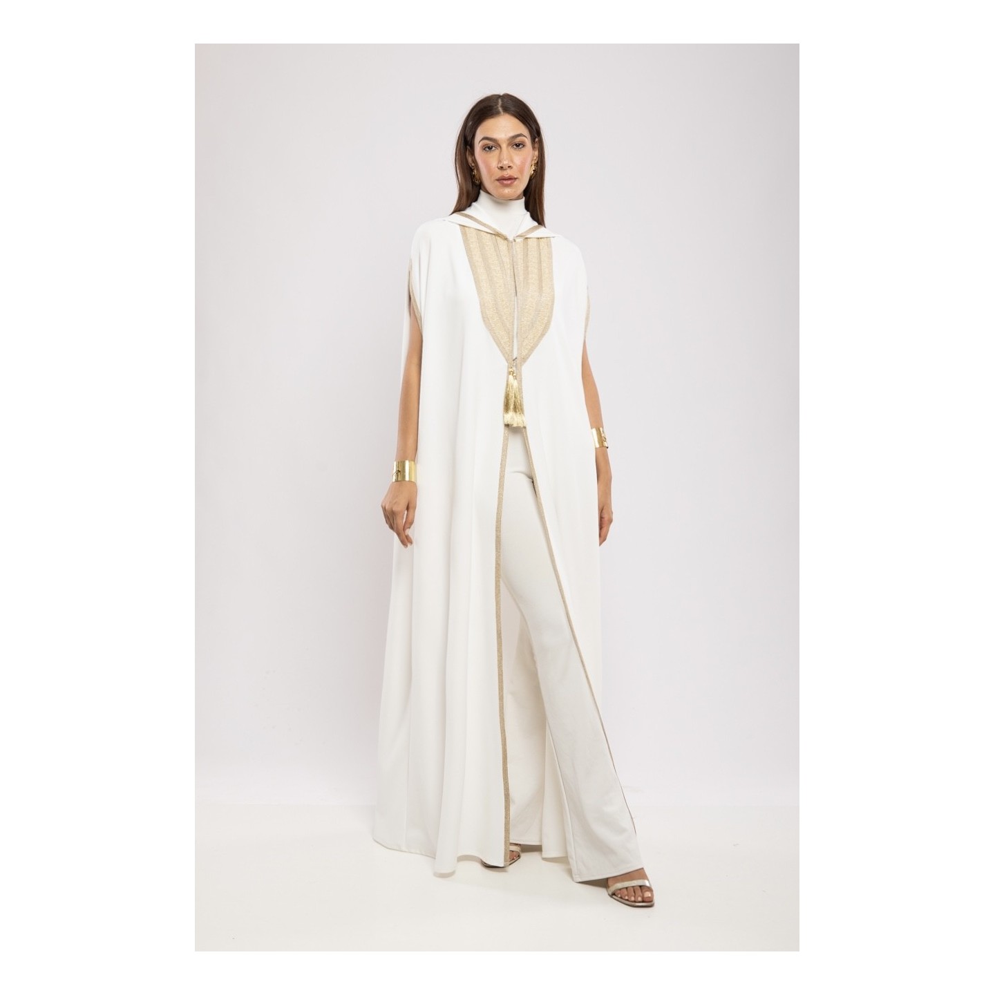 Cape Mèlèk Crêpe Fluide Capuche Chic Authentique