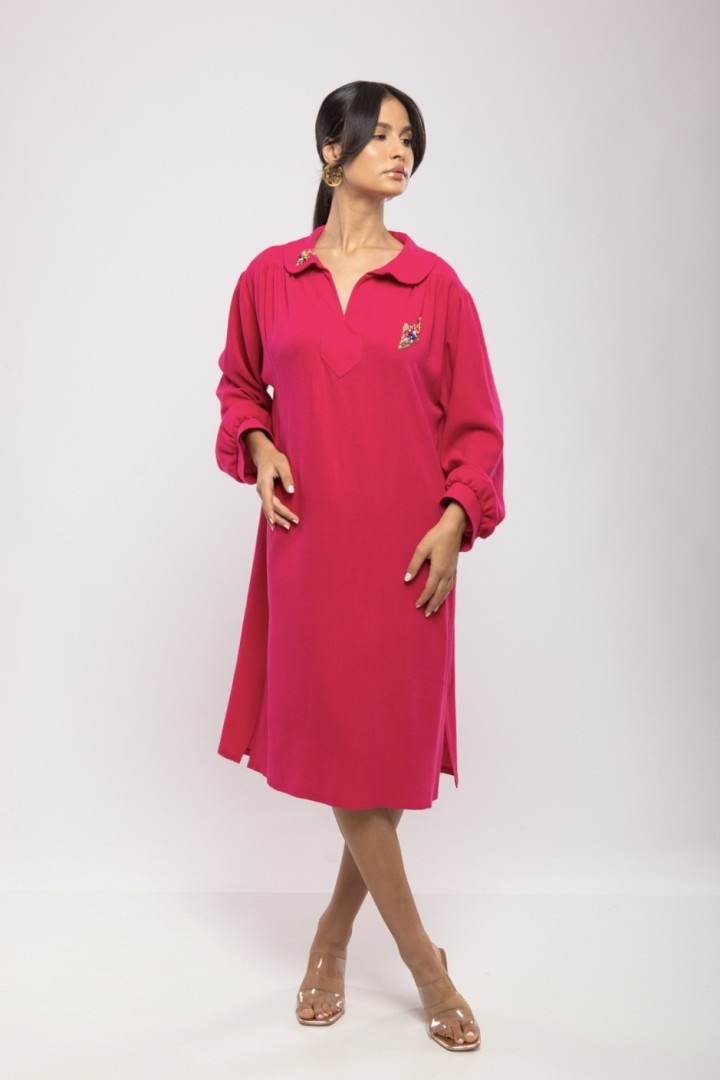 Jebba Jerbia Djerbienne Lin Coton Courte Cristaux Chic