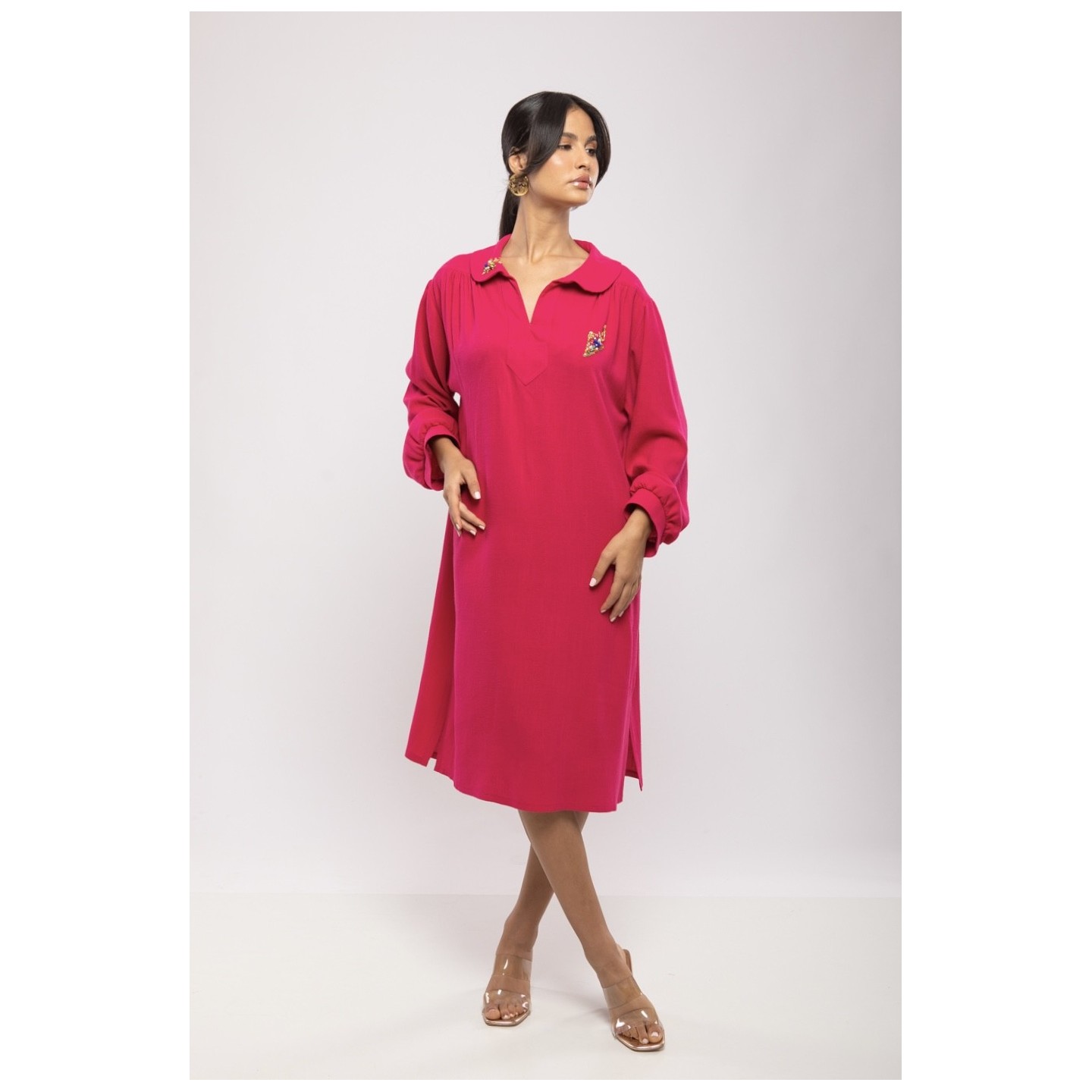 Jebba Jerbia Djerbienne Lin Coton Courte Cristaux Chic