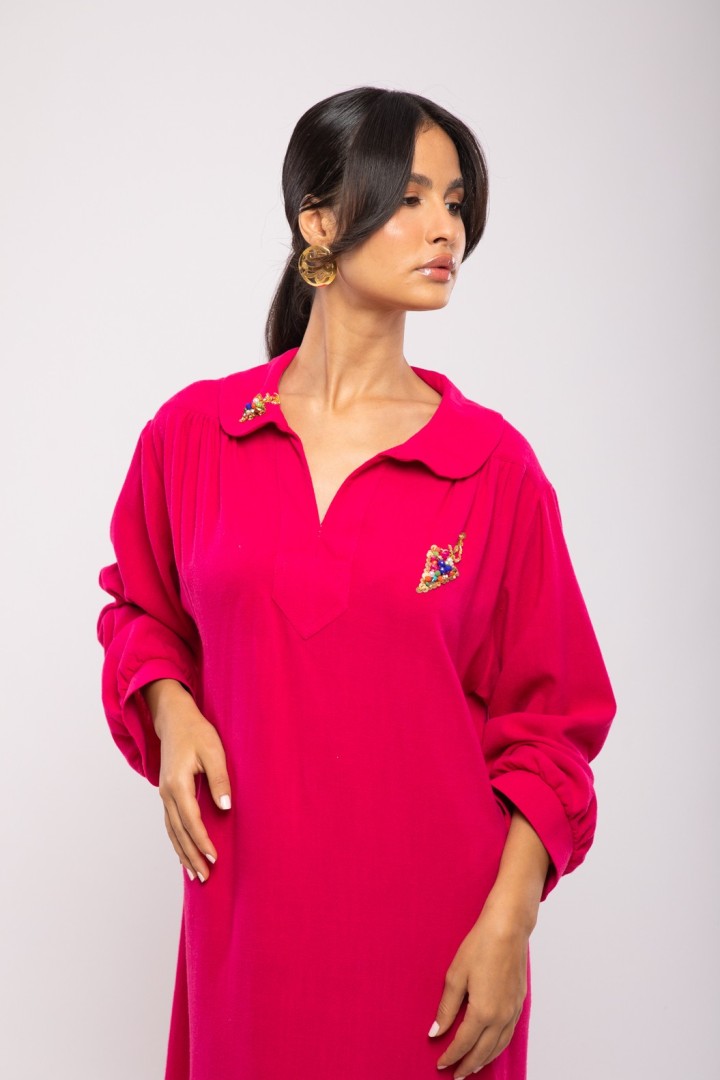 Jebba Jerbia Djerbienne Lin Coton Courte Cristaux Chic