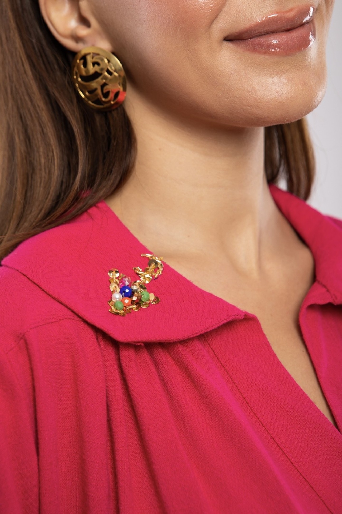 Jebba Jerbia Djerbienne Lin Coton Courte Cristaux Chic