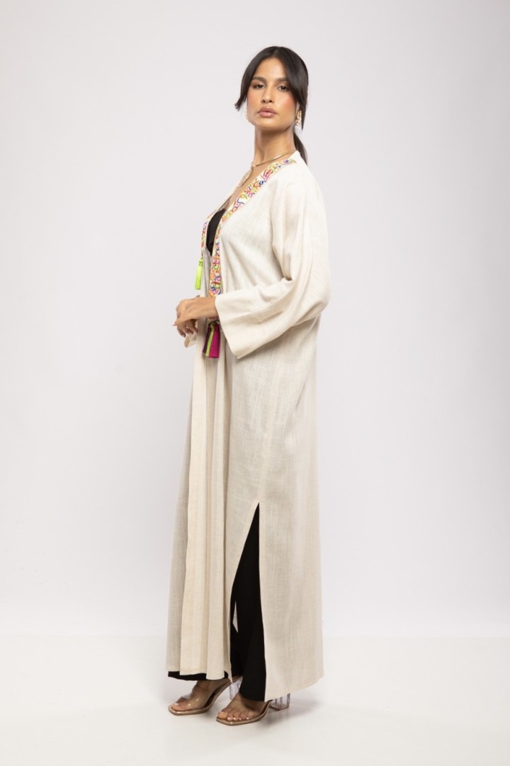 Kimono Bahiya — Lin & Coton & Calligraphie Artistique