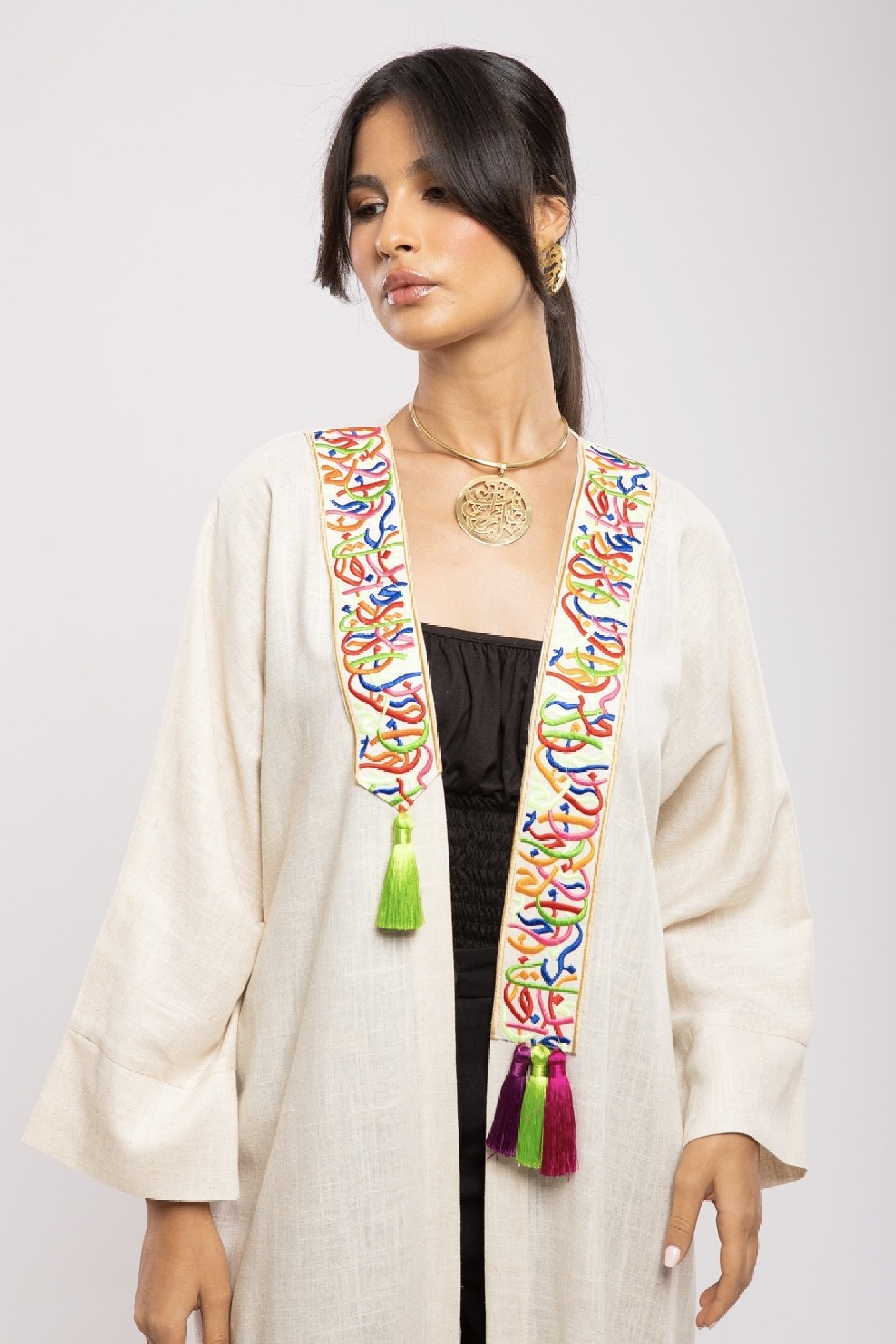 Kimono Bahiya — Lin & Coton & Calligraphie Artistique