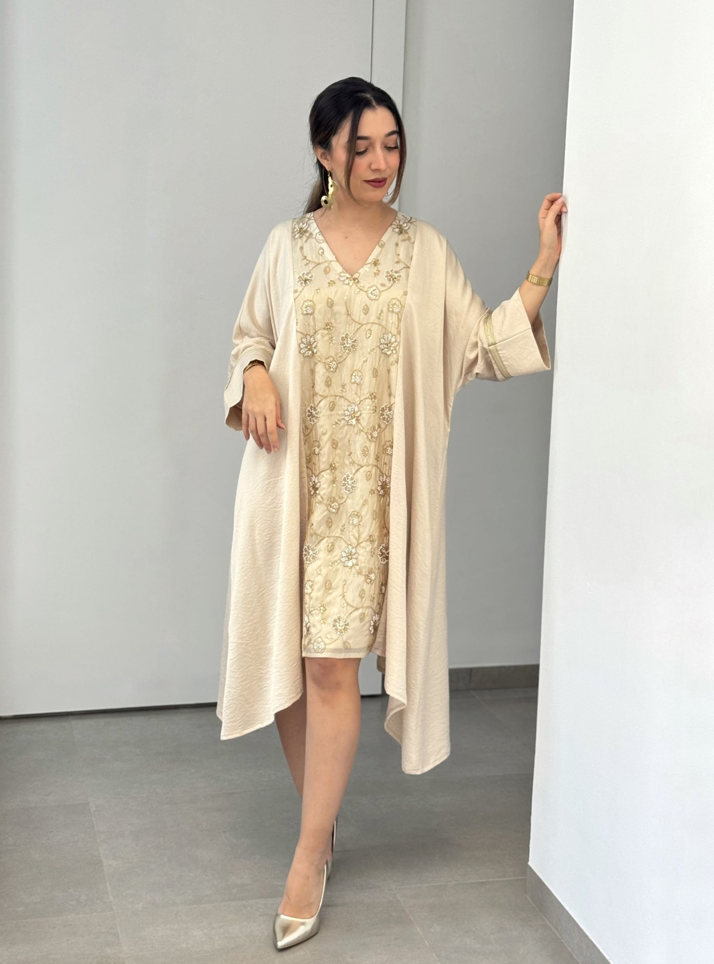 Robe Donia — Viscose Fluide & Broderie Perlée Artisanale