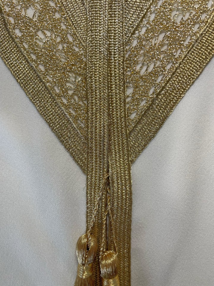 Cape Tounsia Crêpe Courte Évasée Bordure Traditionnelle Chic