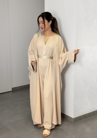 Ensemble Wissem Crêpe Fluide Abaya & Combinaison Chic