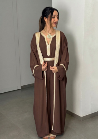 Ensemble Wissem — Abaya & Combinaison en Crêpe Fluide