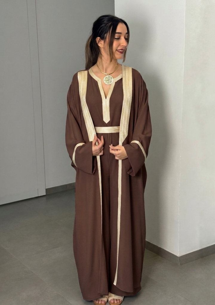 Ensemble Wissem — Abaya & Combinaison en Crêpe Fluide