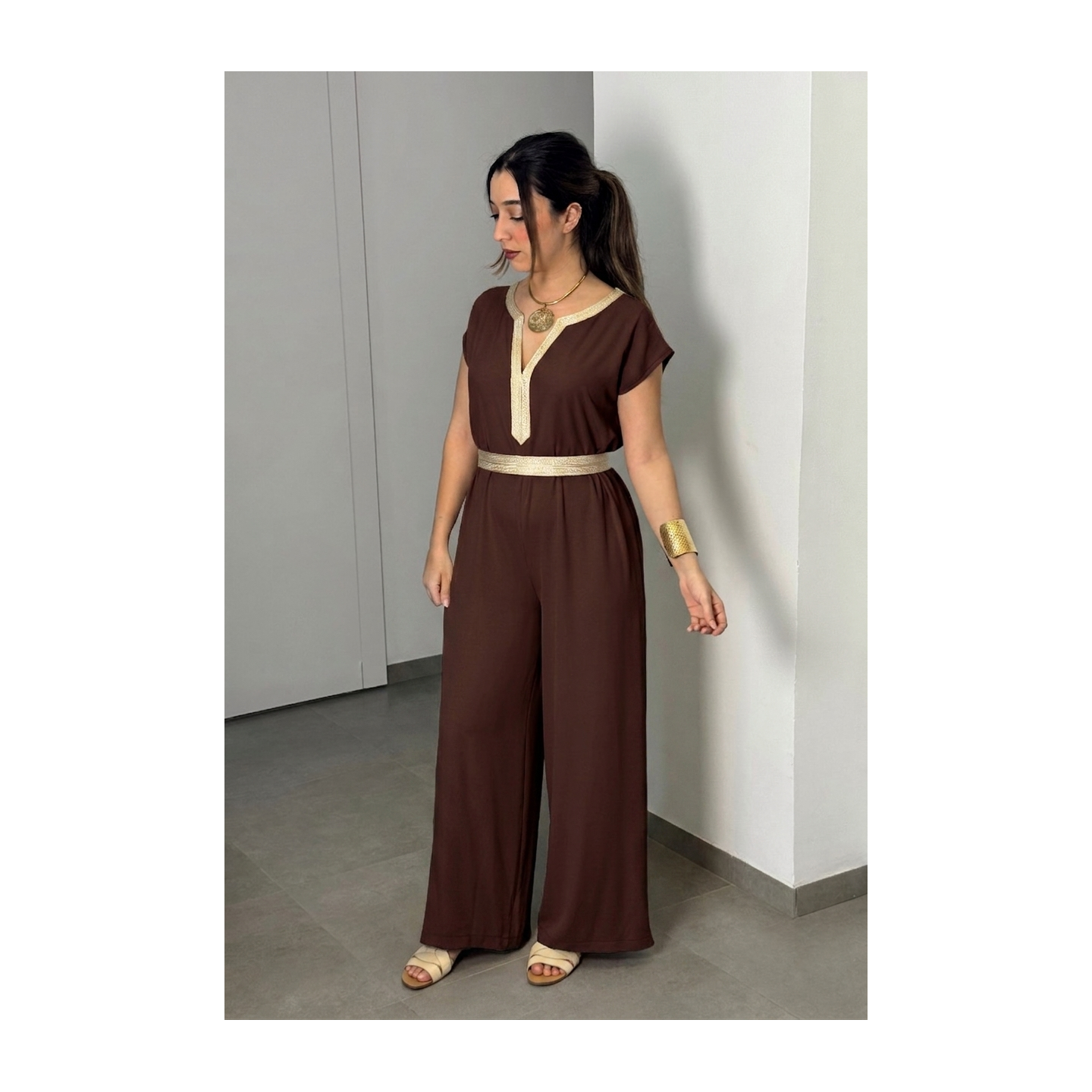 Ensemble Wissem — Abaya & Combinaison en Crêpe Fluide