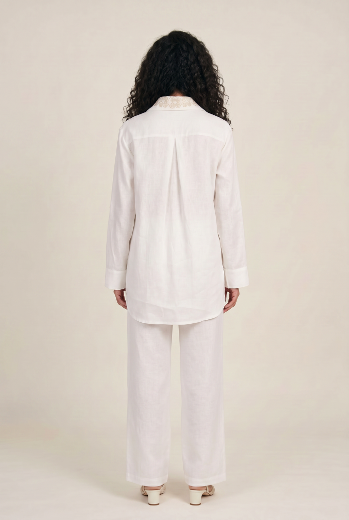 Ensemble Long en Lin Alizé — Style Casual Chic & Broderie Tunisienne