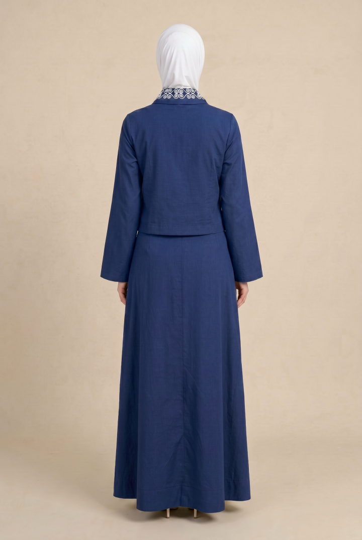 Jupe Longue Asymétrique Odyssée — Popeline & Broderie Tunisienne