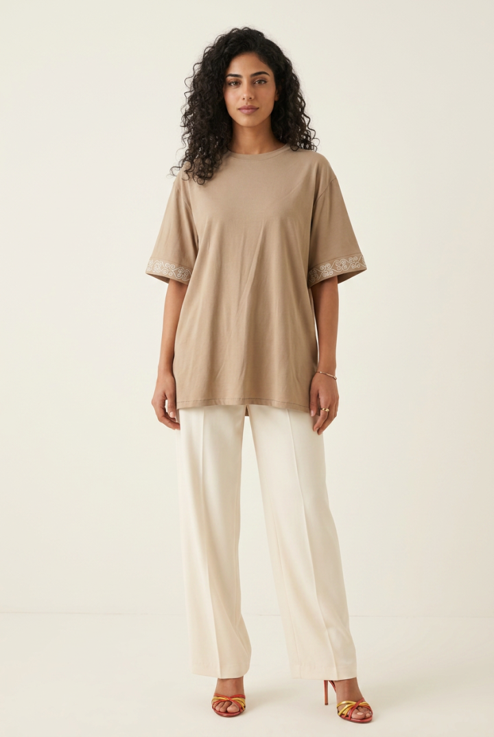 T-shirt Oversize en Coton Premium Volute — H-Fashion